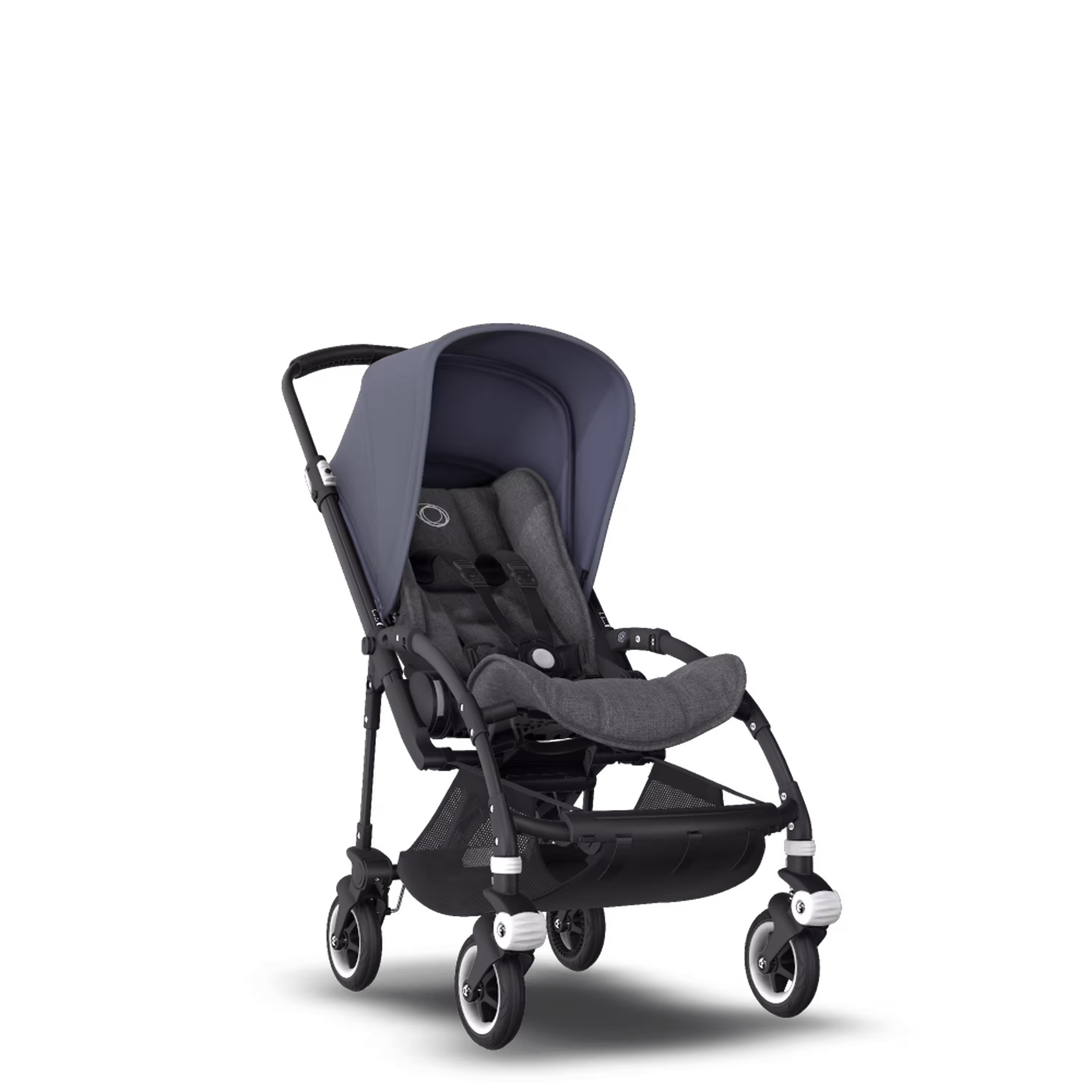 Bugaboo Bee 5 seat stroller steel blue sun canopy, grey melange fabrics, black base - Main Modal Image Slide 1 of 6