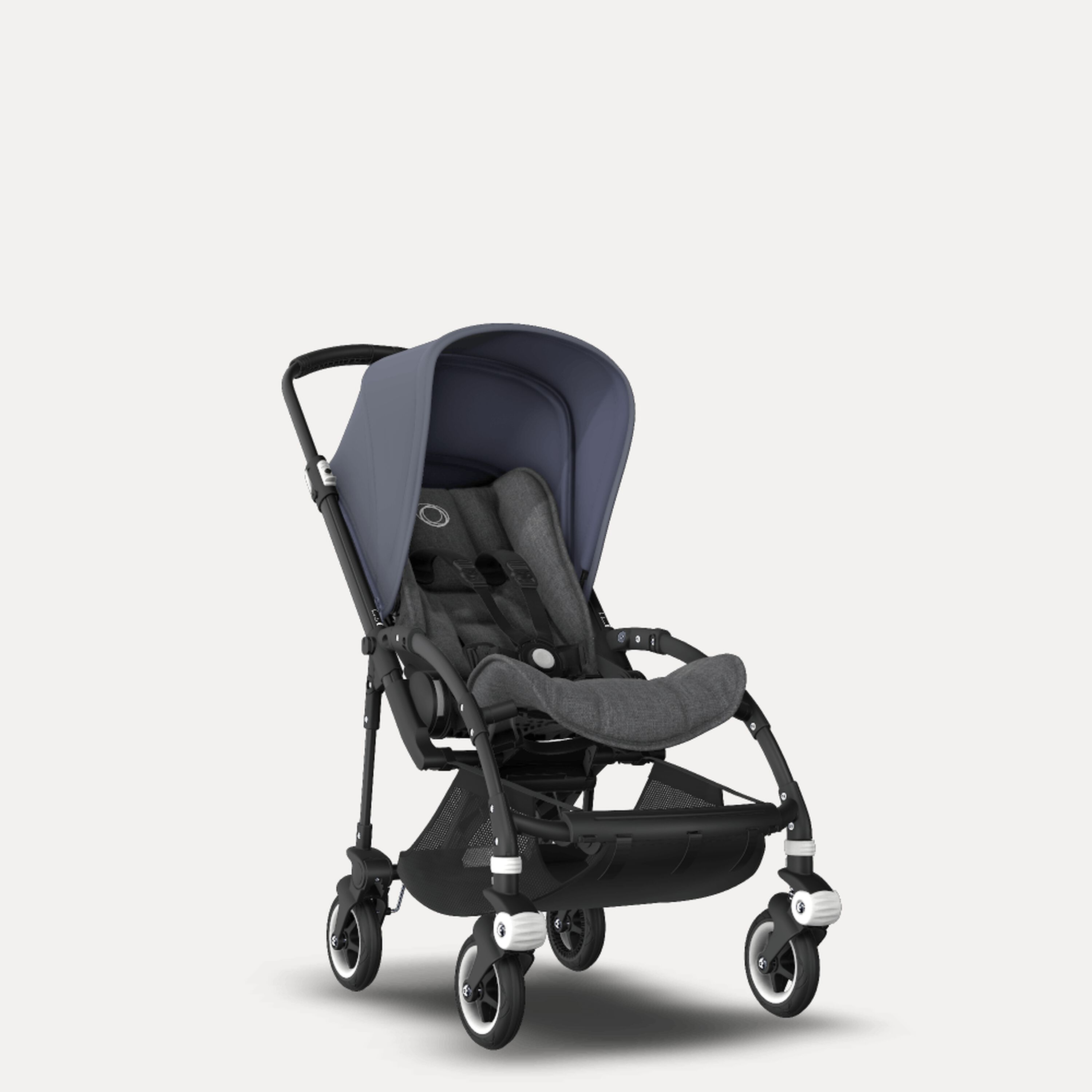 Bugaboo Bee 5 seat stroller steel blue sun canopy, grey melange fabrics, black base - Main Modal Image Slide 1 of 6
