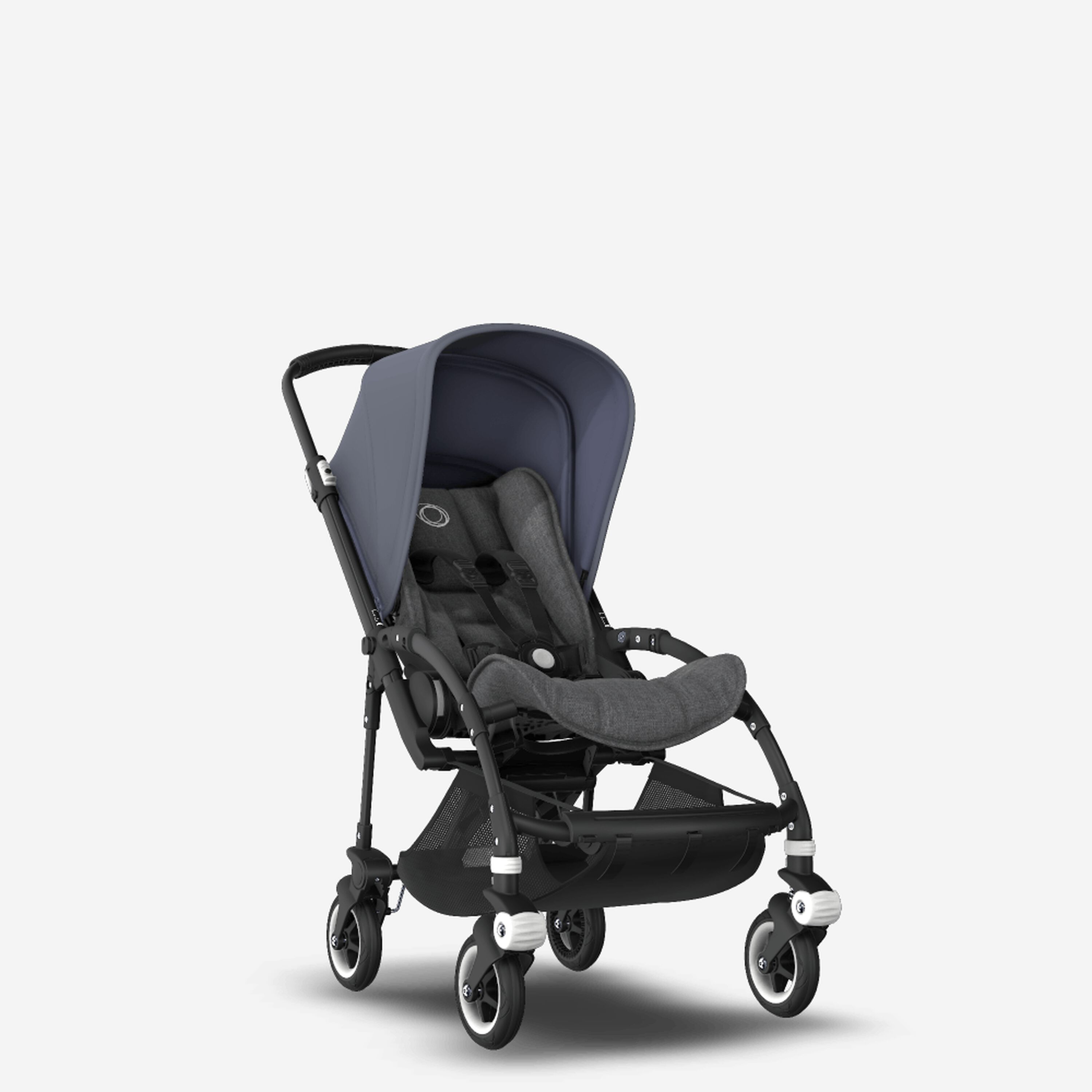 Bugaboo Bee 5 seat stroller steel blue sun canopy, grey melange fabrics, black base - Main Modal Image Slide 1 of 6