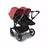 Bugaboo Donkey 5 twin stroller graphite base, midnight black fabrics, sunrise red sun canopy - Thumbnail Slide 3 of 12