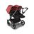 Bugaboo Donkey 5 twin stroller graphite base, midnight black fabrics, sunrise red sun canopy - Thumbnail Slide 3 of 12