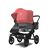 Bugaboo Donkey 5 Duo double stroller black base, grey mélange fabrics, sunrise red sun canopy - Thumbnail Slide 3 of 11