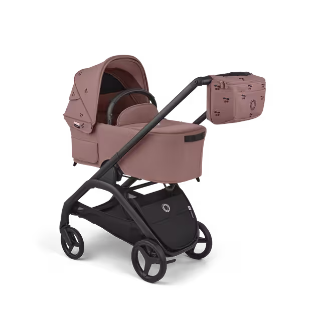 Bugaboo x Konges SlØjd limited edition Dragonfly Plus 2-in-1 stroller black base, dusty pink fabrics, dusty pink sun canopy - Main Image Slide 10 of 10