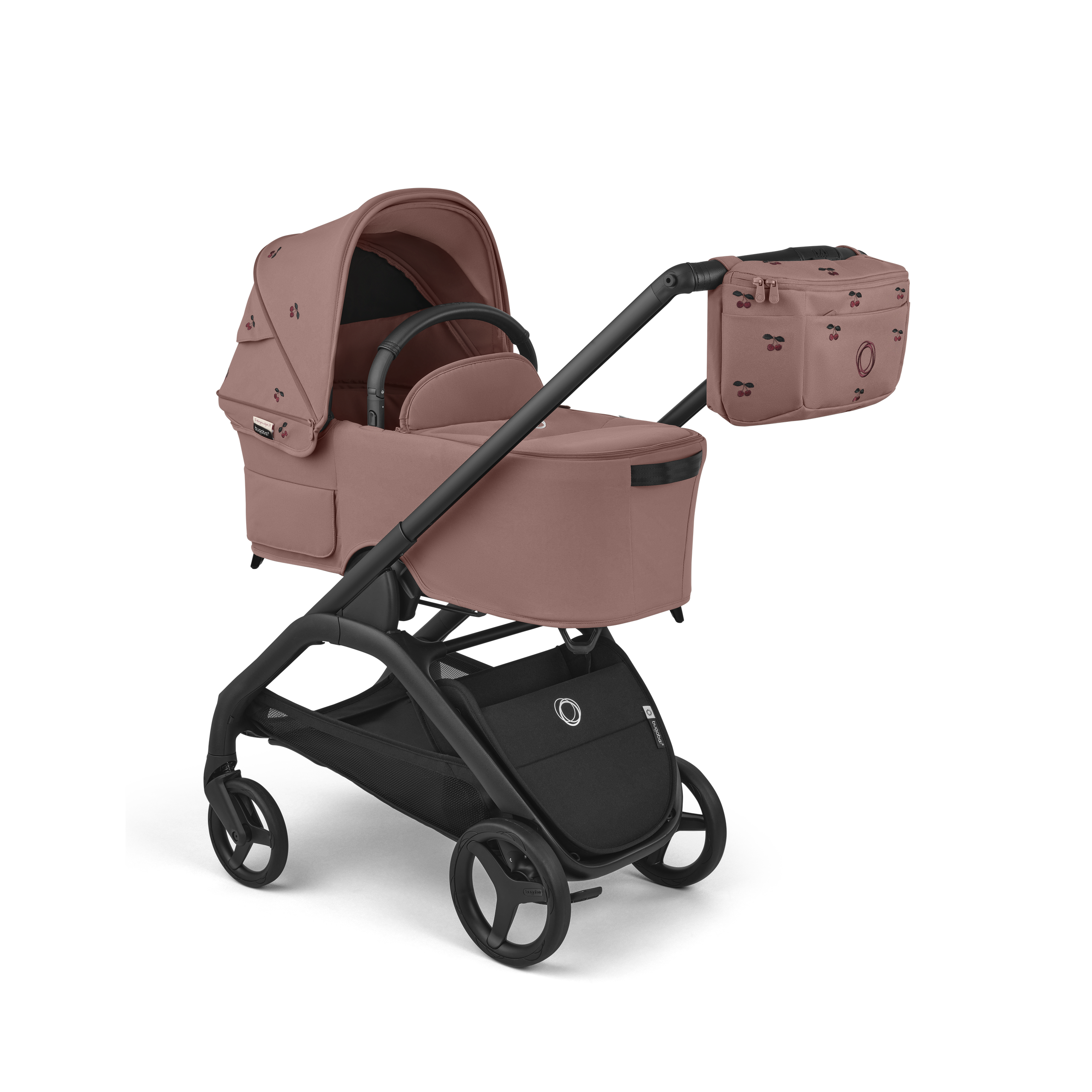 Bugaboo x Konges SlØjd limited edition Dragonfly Plus 2-in-1 stroller black base, dusty pink fabrics, dusty pink sun canopy - Thumbnail Slide 10 of 10