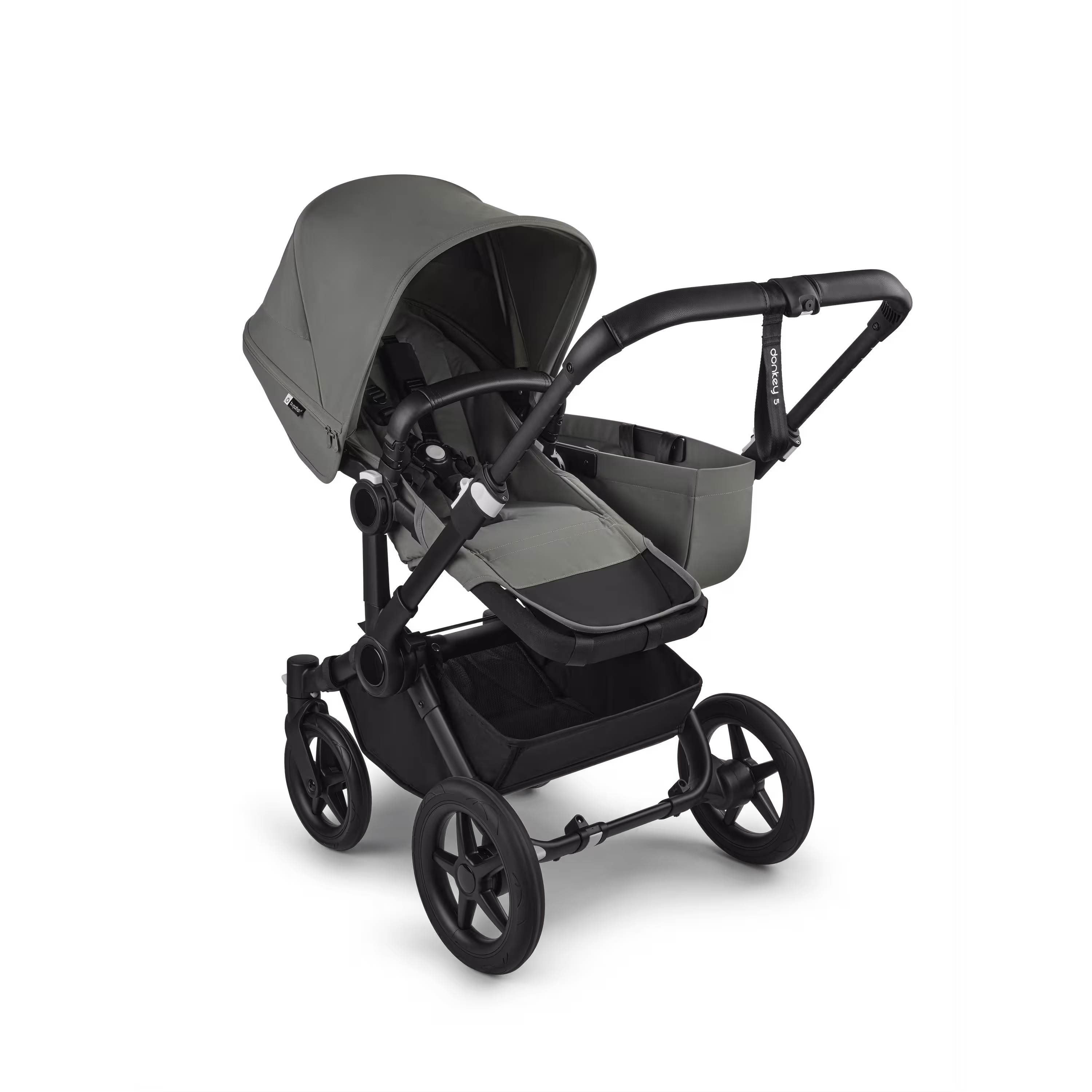 Bugaboo Donkey 5 Mono 2-in-1 stroller black base, forest green fabrics, forest green sun canopy - Main Modal Image Slide 2 of 11