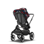 Bugaboo Fox 3 bassinet and seat stroller graphite base, grey melange fabrics, animal explorer red/blue sun canopy