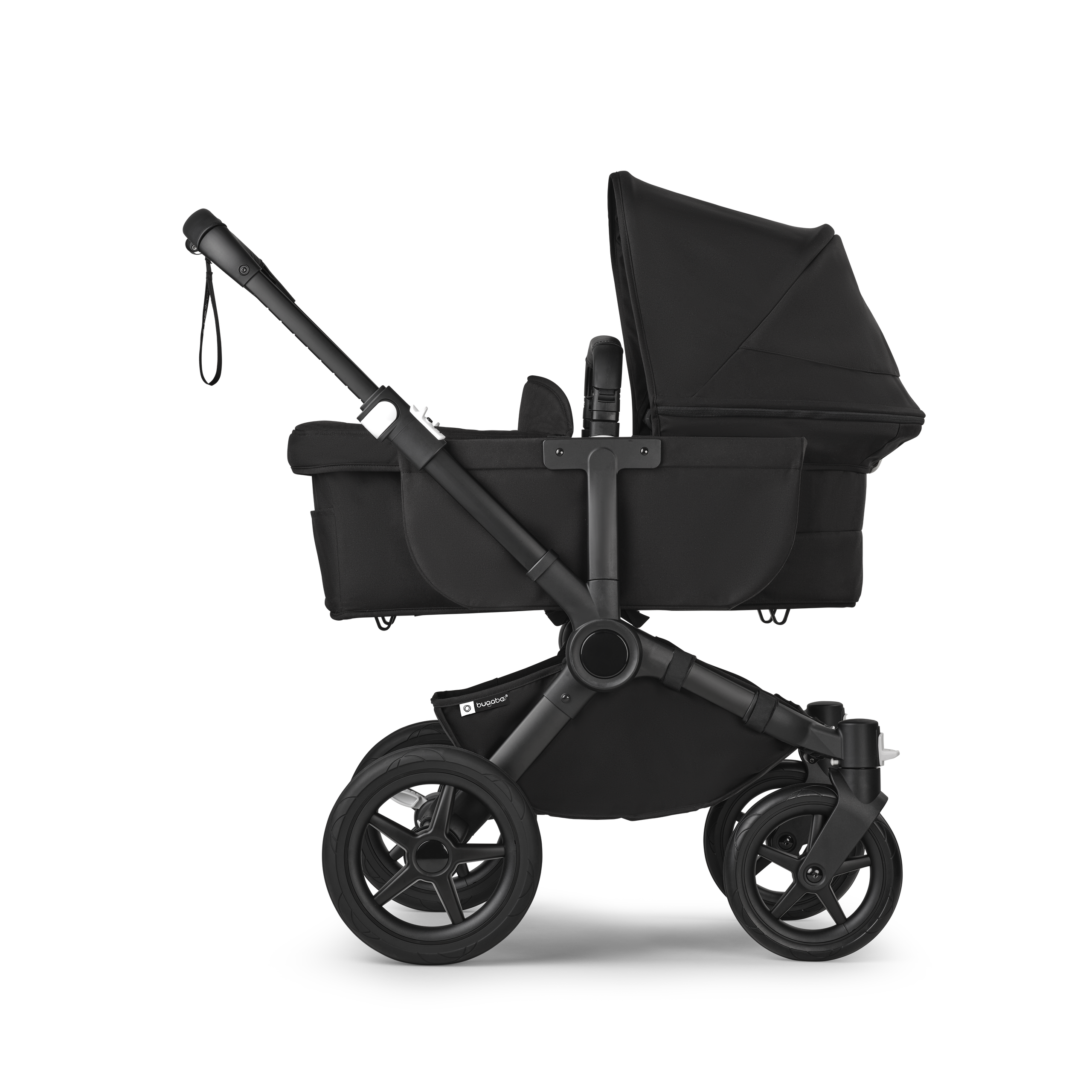 Bugaboo Donkey 5 Mono 2-in-1 stroller black base, midnight black fabrics, midnight black sun canopy - Thumbnail Slide 3 of 11
