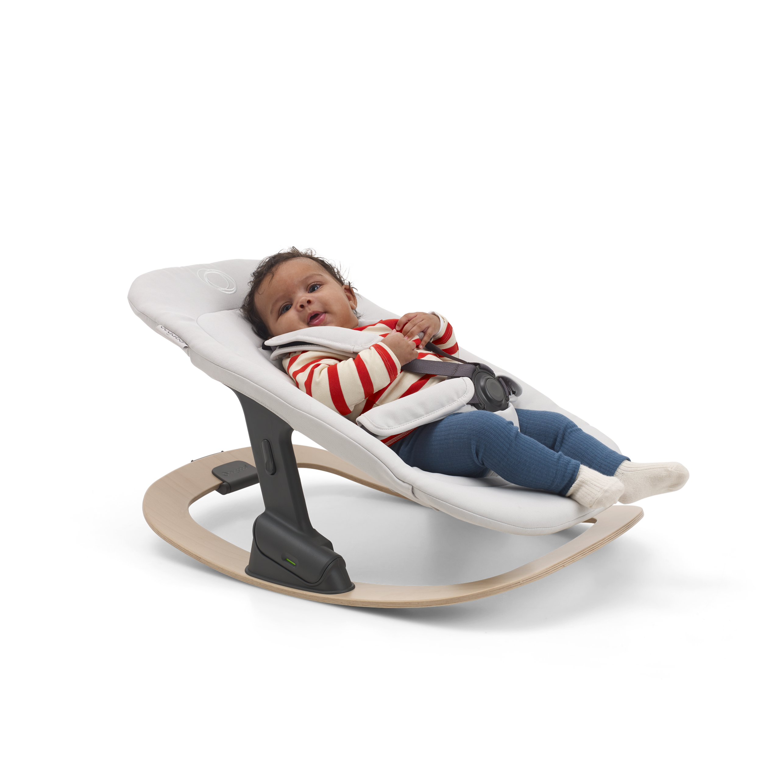 Baby in a Bugaboo Giraffe rocker (comprised of the rocker frame and newborn set). - Thumbnail Slide 4 of 7