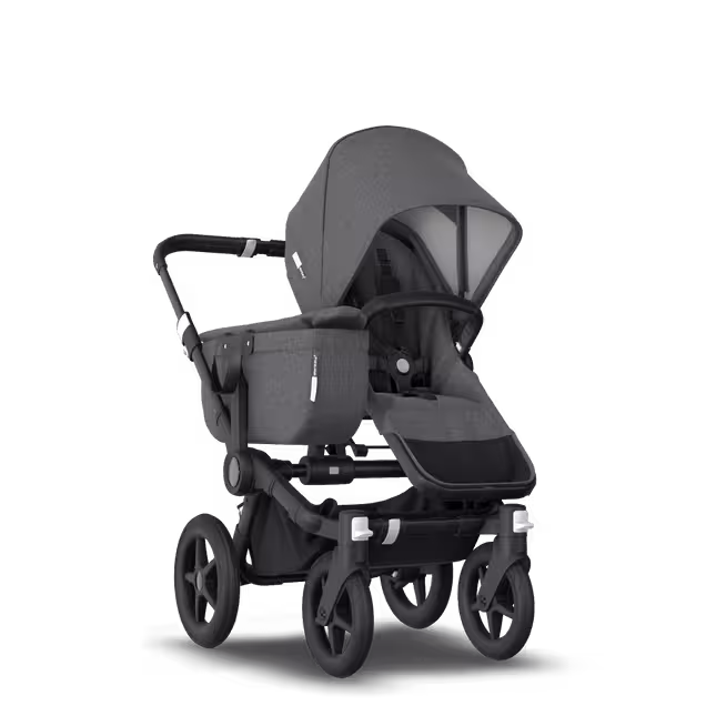 Bugaboo Donkey 3 Mono travel system grey melange sun canopy, grey melange fabrics, black base - Main Image Slide 7 of 19
