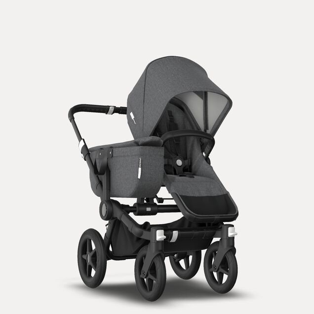 Bugaboo Donkey 3 Mono travel system grey melange sun canopy, grey melange fabrics, black base - Main Image Slide 7 of 19