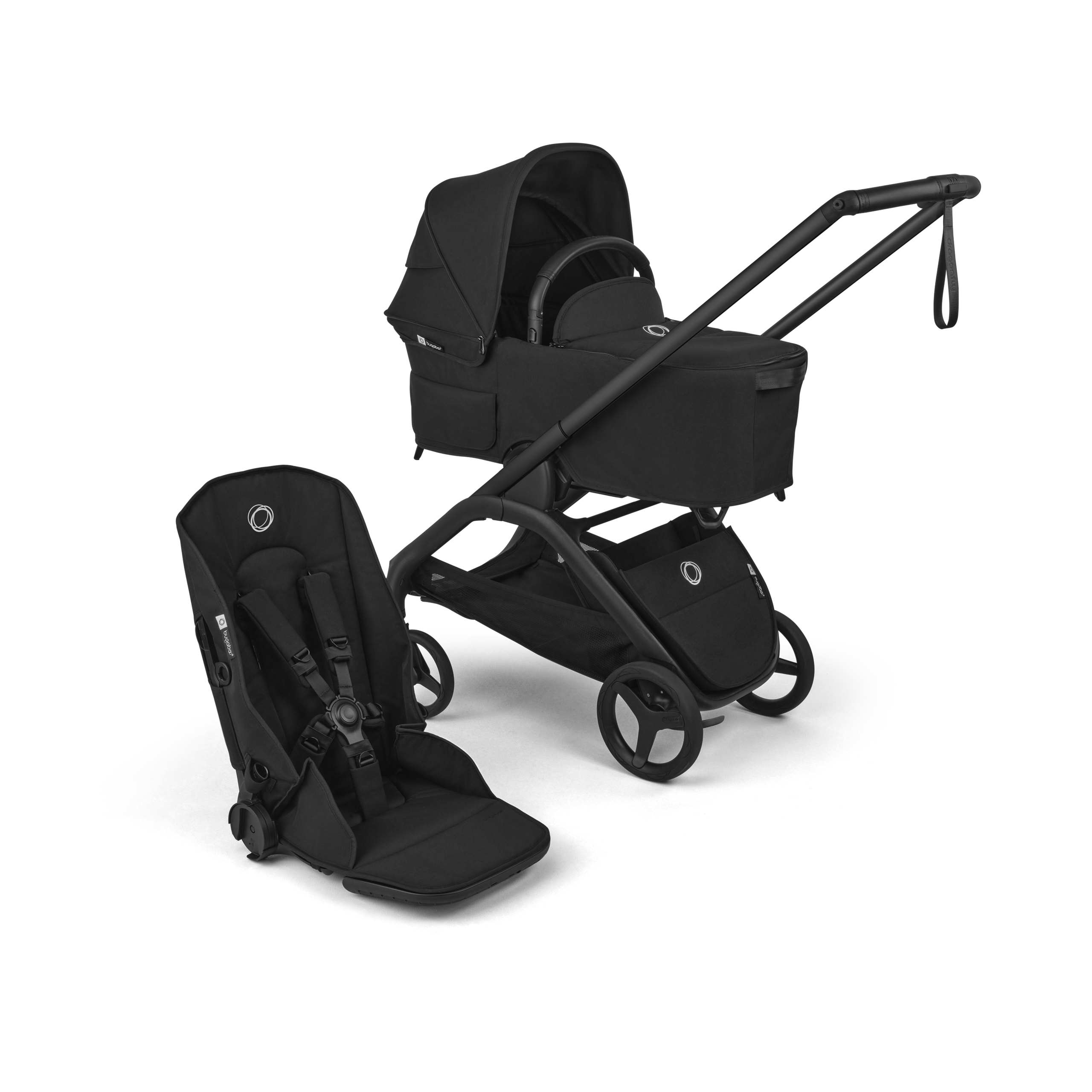 Bugaboo Dragonfly Plus 2-in-1 pushchair black base, heritage black fabrics, heritage black sun canopy - Thumbnail Slide 1 of 11