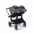 Bugaboo Donkey 5 twin stroller graphite base, midnight black fabrics, stormy blue sun canopy - Thumbnail Slide 4 of 12