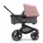 Side view of the Bugaboo Fox 5 carrycot pushchair with black chassis, grey melange fabrics and morning pink sun canopy. - Thumbnail Slide 2 of 13