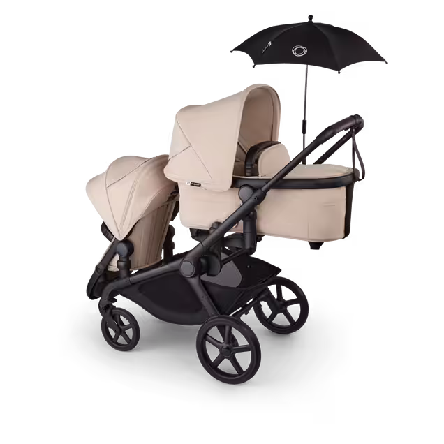 Bugaboo Kangaroo Double bassinet and seat pram black base, dark cherry red fabrics, dark cherry red sun canopy - Main Image Slide 17 of 18