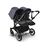 Bugaboo Donkey 5 twin stroller graphite base, grey mélange fabrics, stormy blue sun canopy - Thumbnail Slide 3 of 12