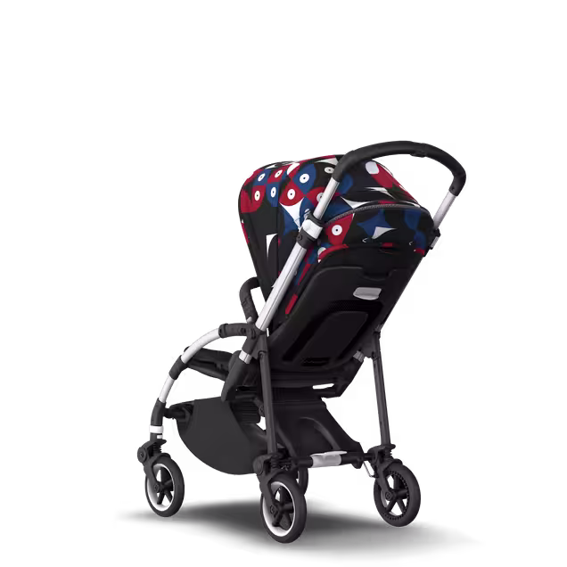 Bugaboo Bee 6 bassinet and seat stroller aluminium base, black fabrics, animal explorer red/blue sun canopy - Main Image Slide 2 of 6