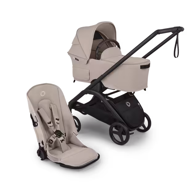 Bugaboo Dragonfly Plus 2-in-1 stroller black base, desert taupe fabrics, desert taupe sun canopy - Main Image Slide 1 of 11