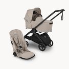 Bugaboo Dragonfly Plus 2-in-1 stroller black base, desert taupe fabrics, desert taupe sun canopy
