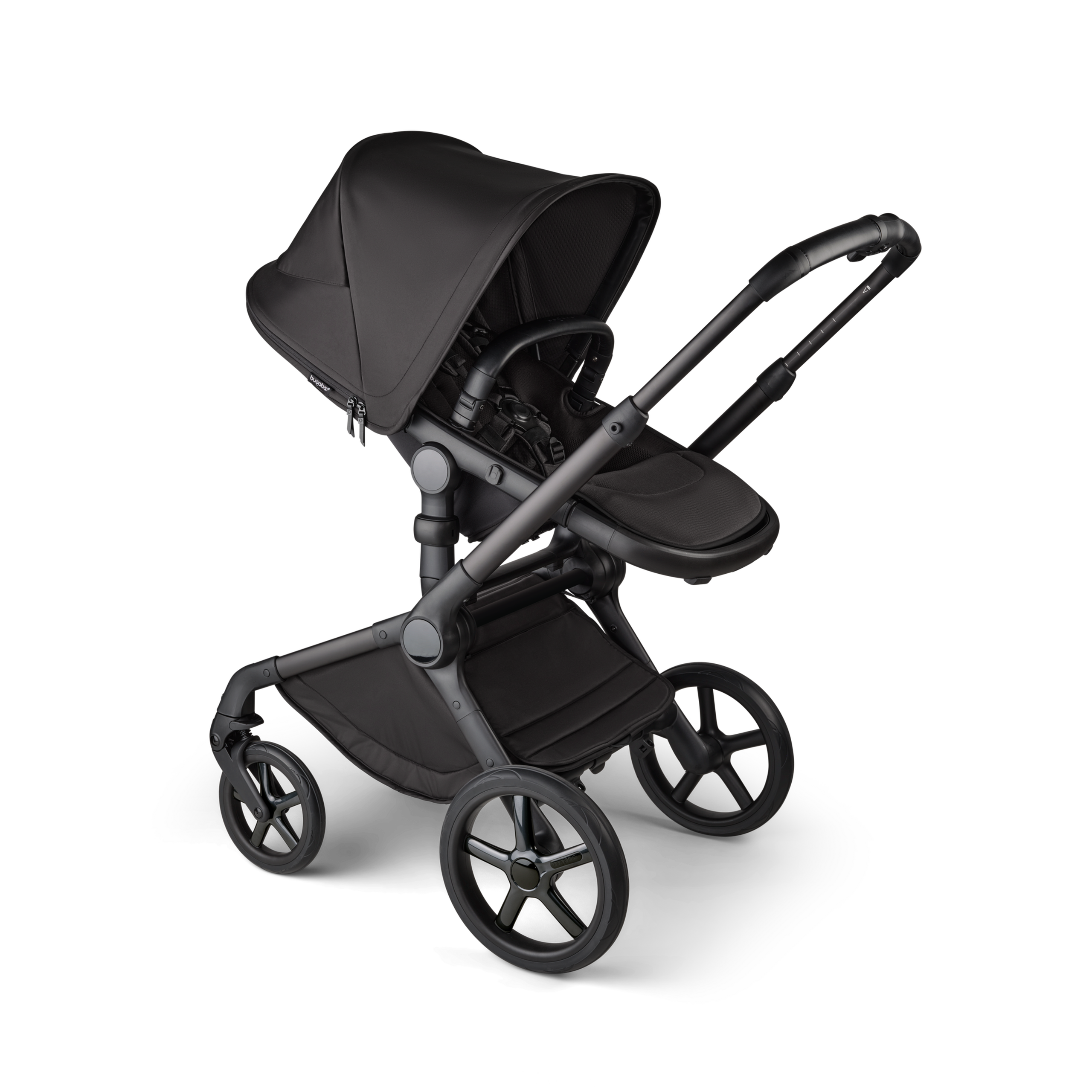 A Bugaboo Fox 5 Noir Limited Edition seat stroller in Black Moonlight colorway. - Thumbnail Slide 2 of 15