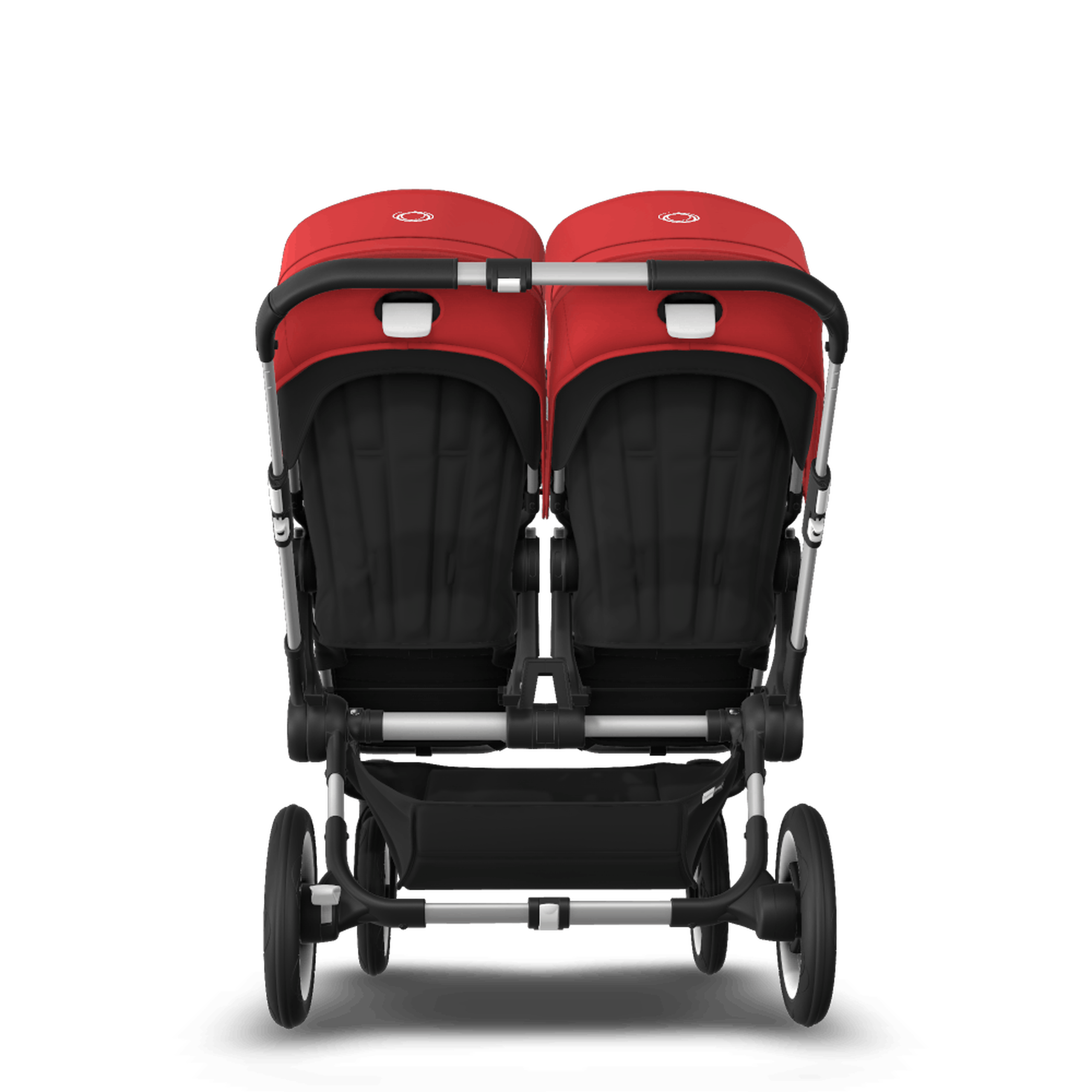 Bugaboo Donkey 3 Twin seat and bassinet stroller red sun canopy, black fabrics, aluminium base - Thumbnail Slide 7 of 9