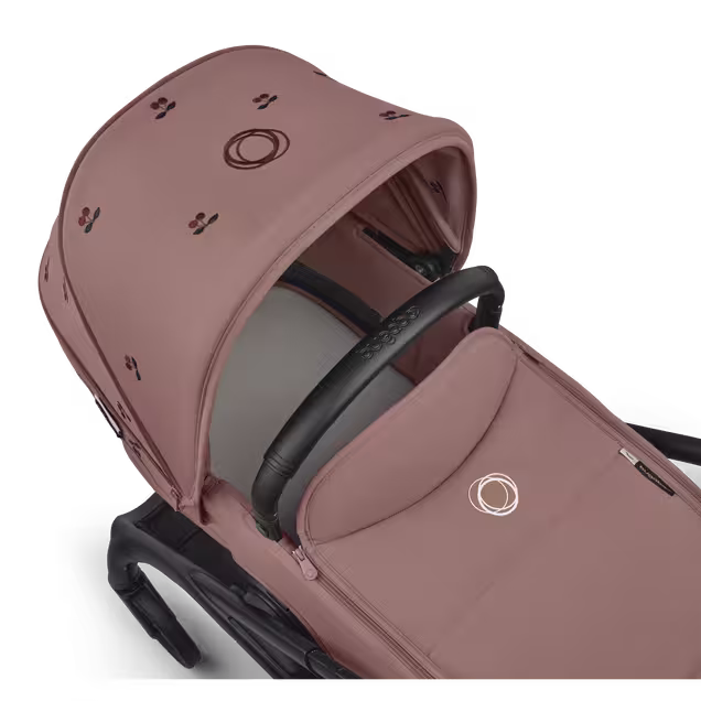 Bugaboo x Konges SlØjd limited edition Dragonfly Plus 2-in-1 pushchair black base, dusty pink fabrics, dusty pink sun canopy - Main Image Slide 7 of 10