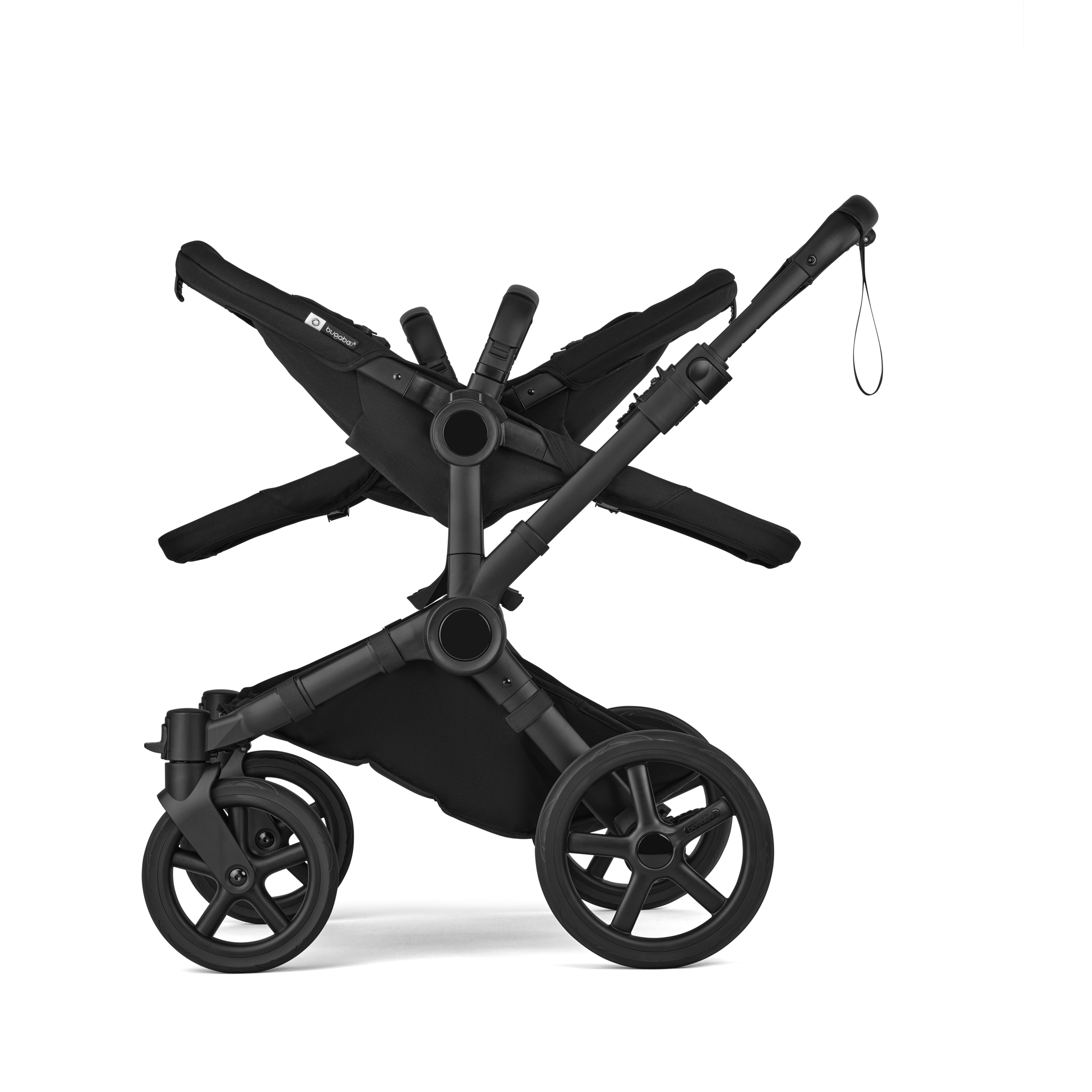 Bugaboo Donkey 6 double stroller black base, cocoa brown fabrics, cocoa brown sun canopy - Thumbnail Slide 8 of 9