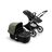 Bugaboo Fox 3 bassinet and seat stroller with graphite frame, black fabrics, and forest green sun canopy. - Thumbnail Slide 5 of 7