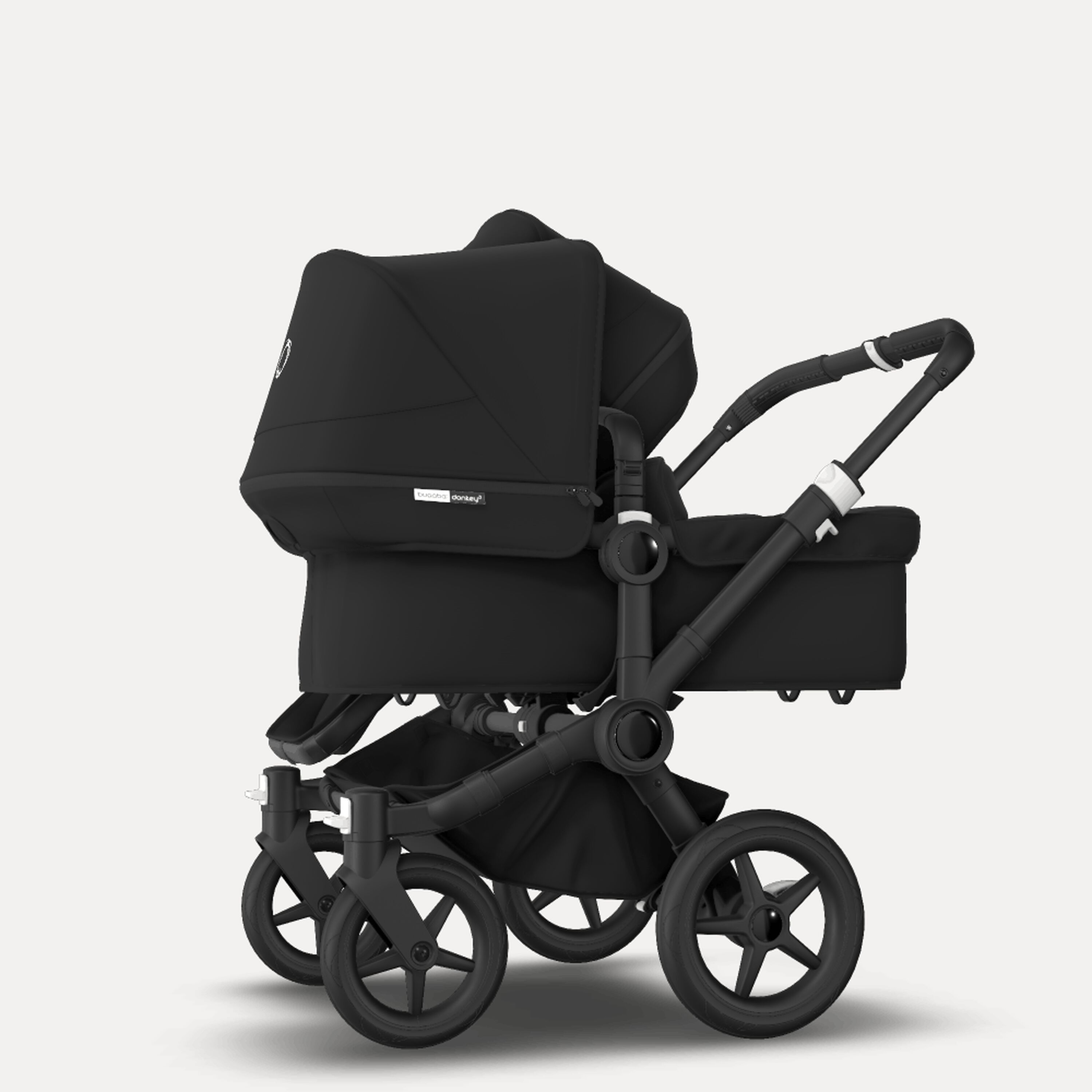Bugaboo Donkey 3 Duo seat and bassinet stroller black sun canopy, black fabrics, black base - Main Modal Image Slide 2 of 5