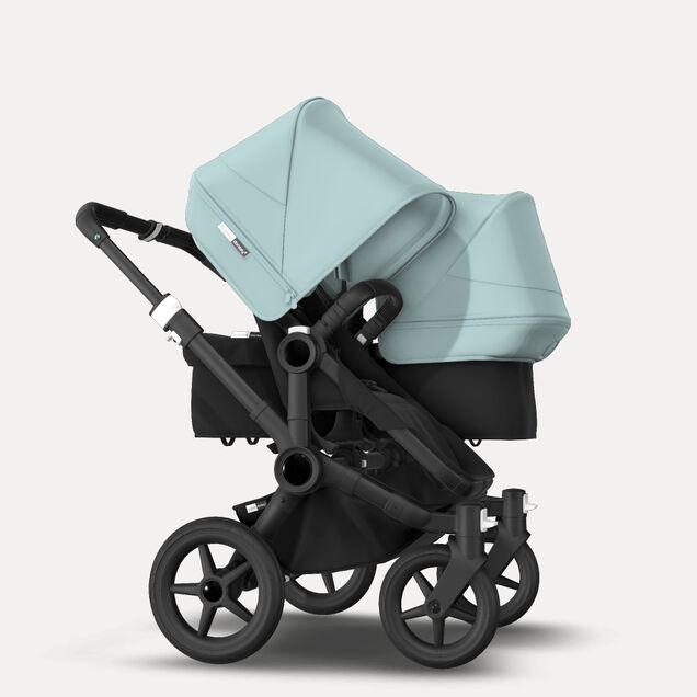 Bugaboo Donkey 3 Duo seat and bassinet stroller vapor blue sun canopy, black fabrics, black base - Main Image Slide 4 of 5