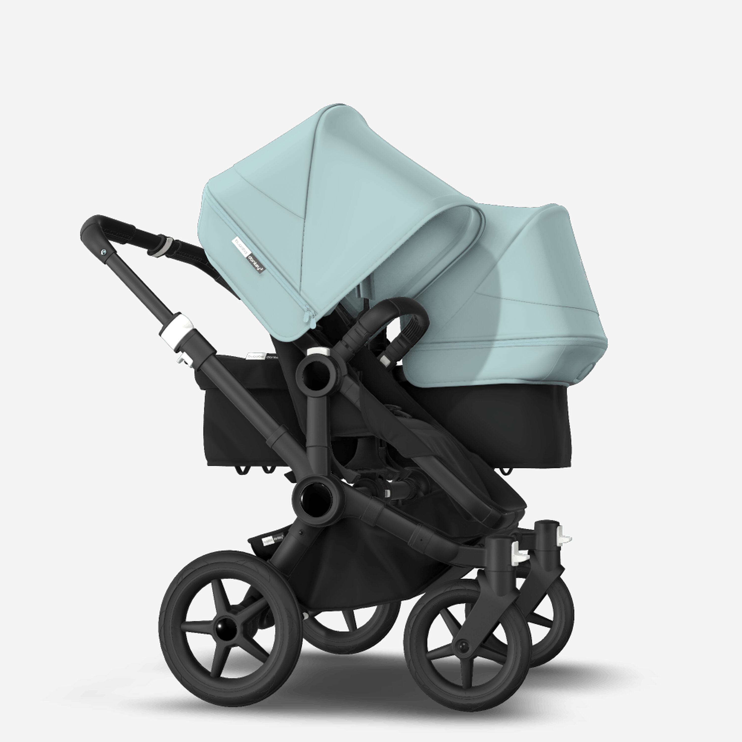 Bugaboo Donkey 3 Duo seat and bassinet stroller vapor blue sun canopy, black fabrics, black base - Main Modal Image Slide 4 of 5