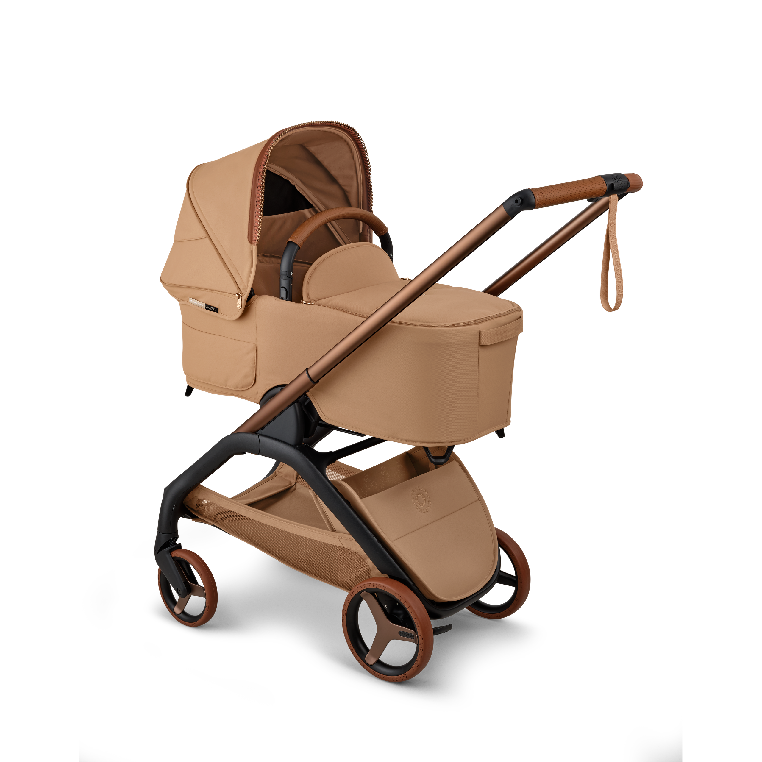 Bugaboo x Stella McCartney Dragonfly Plus 2-in-1 pram tobacco brown base, tobacco brown fabrics, tobacco brown sun canopy - Thumbnail Slide 2 of 12