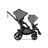 Bugaboo Kangaroo tandem pram black base, moon grey fabrics, moon grey sun canopy - Thumbnail Slide 1 of 18