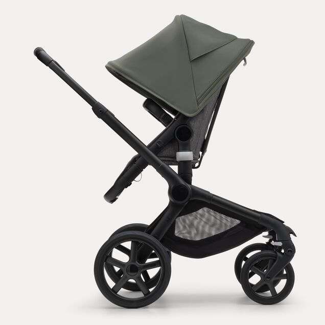 Bugaboo Fox 5 2-in-1 stroller black base, grey melange fabrics, forest green sun canopy - Main Image Slide 3 of 12