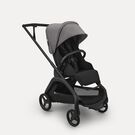 Bugaboo Dragonfly Plus seat stroller black base, heritage black fabrics, grey melange sun canopy