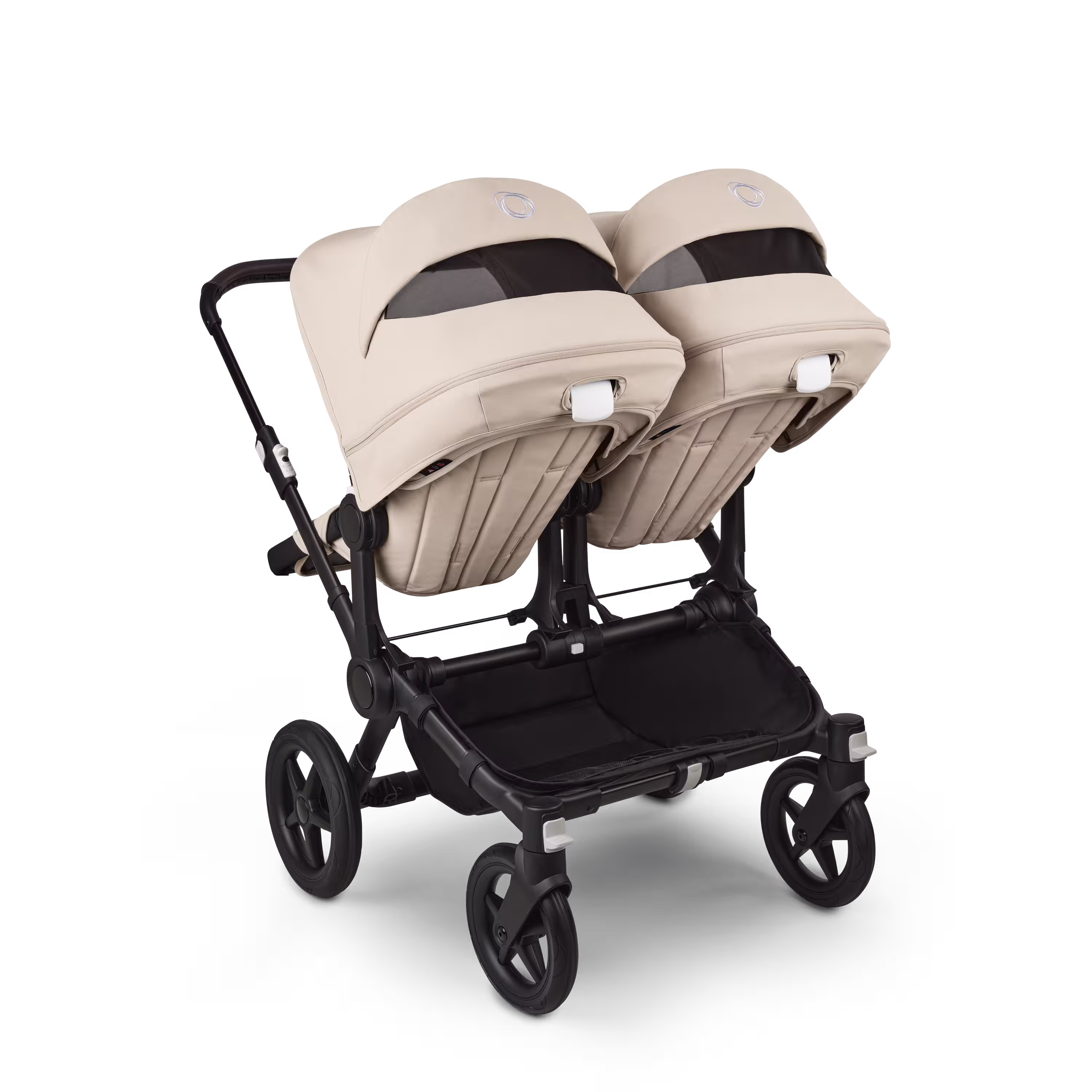 Bugaboo Donkey 5 twin pushchair black base, desert taupe fabrics, desert taupe sun canopy - Main Modal Image Slide 4 of 12
