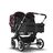 Bugaboo Donkey 5 twin stroller graphite base, midnight black fabrics, animal explorer red/blue sun canopy - Thumbnail Slide 1 of 12