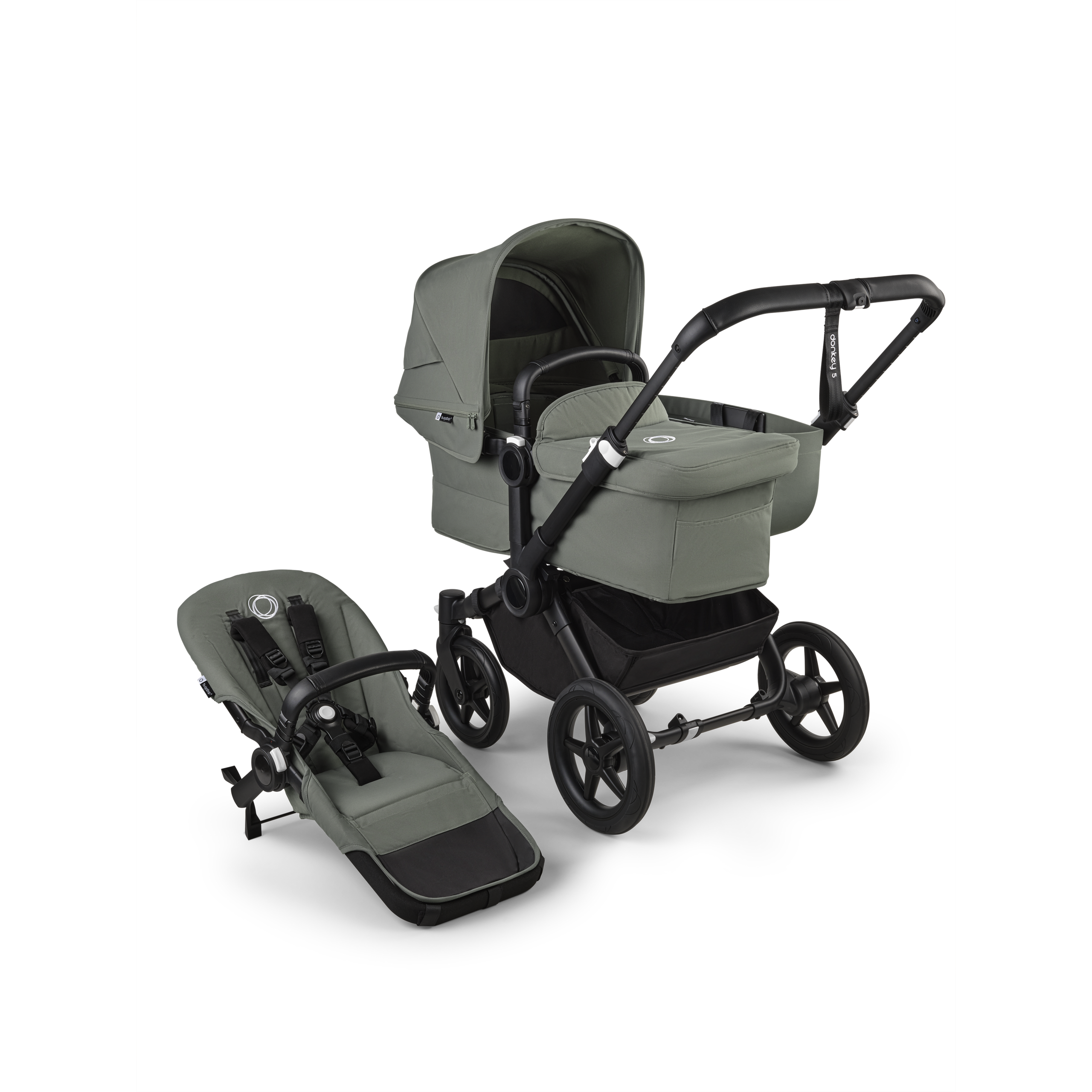 Bugaboo Donkey 5 Mono complete UK BLACK/FOREST GREEN-FOREST GREEN - Thumbnail Slide 1 of 9