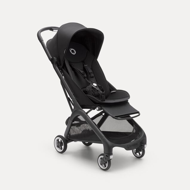 Bugaboo Butterfly travel stroller black base, midnight black fabrics, midnight black sun canopy - Main Image Slide 2 of 14