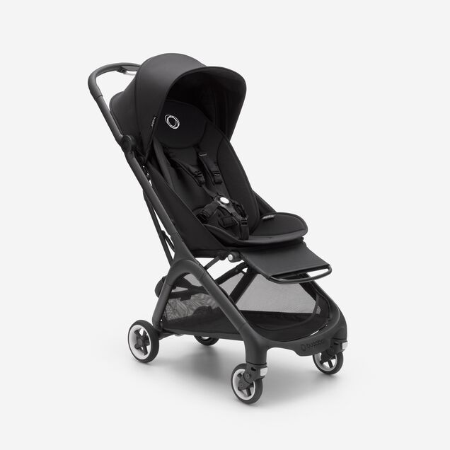 Bugaboo Butterfly travel stroller black base, midnight black fabrics, midnight black sun canopy - Main Image Slide 2 of 14