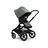 Bugaboo Fox 3 seat stroller with black frame, black fabrics, and forest green sun canopy. - Thumbnail Slide 7 of 7