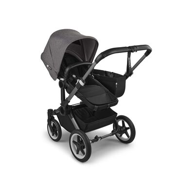 Bugaboo Donkey 5 Mono 2-in-1 stroller graphite base, midnight black fabrics, grey mélange sun canopy - view 2