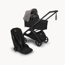 Bugaboo Dragonfly Plus 2-in-1 stroller black base, heritage black fabrics, grey melange sun canopy