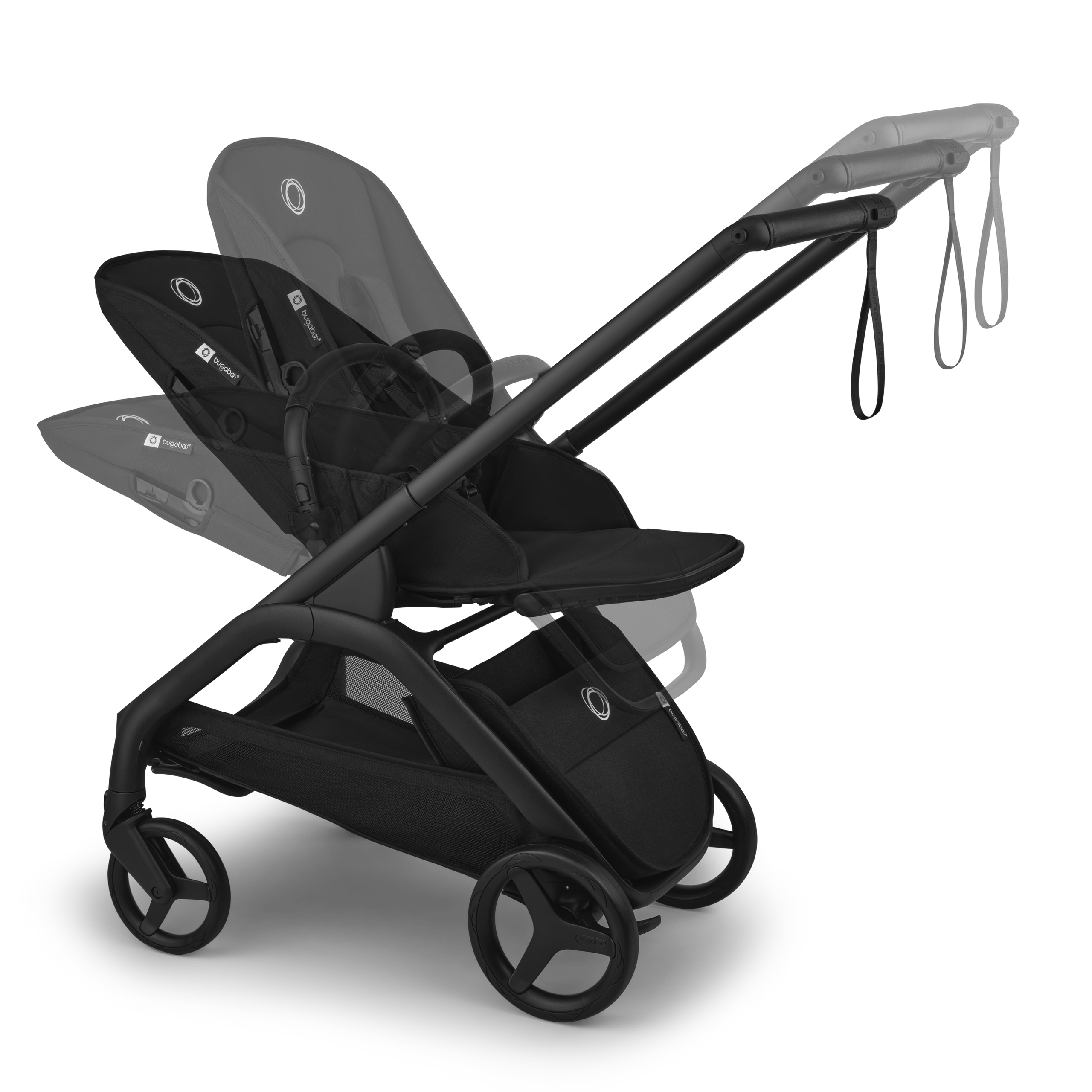 Bugaboo Dragonfly Plus 2-in-1 pushchair graphite base, grey melange fabrics, grey melange sun canopy  - Thumbnail Slide 6 of 11