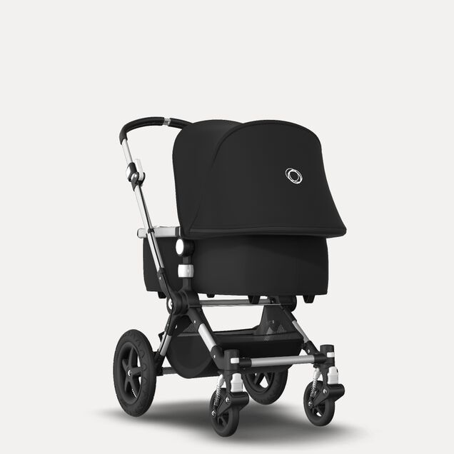 Bugaboo Cameleon 3 Plus seat and carrycot pushchair black sun canopy, black fabrics, aluminium base - Main Image Slide 1 of 8