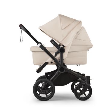 Bugaboo Donkey 5 Duo double stroller black base, desert taupe fabrics, desert taupe sun canopy - view 2