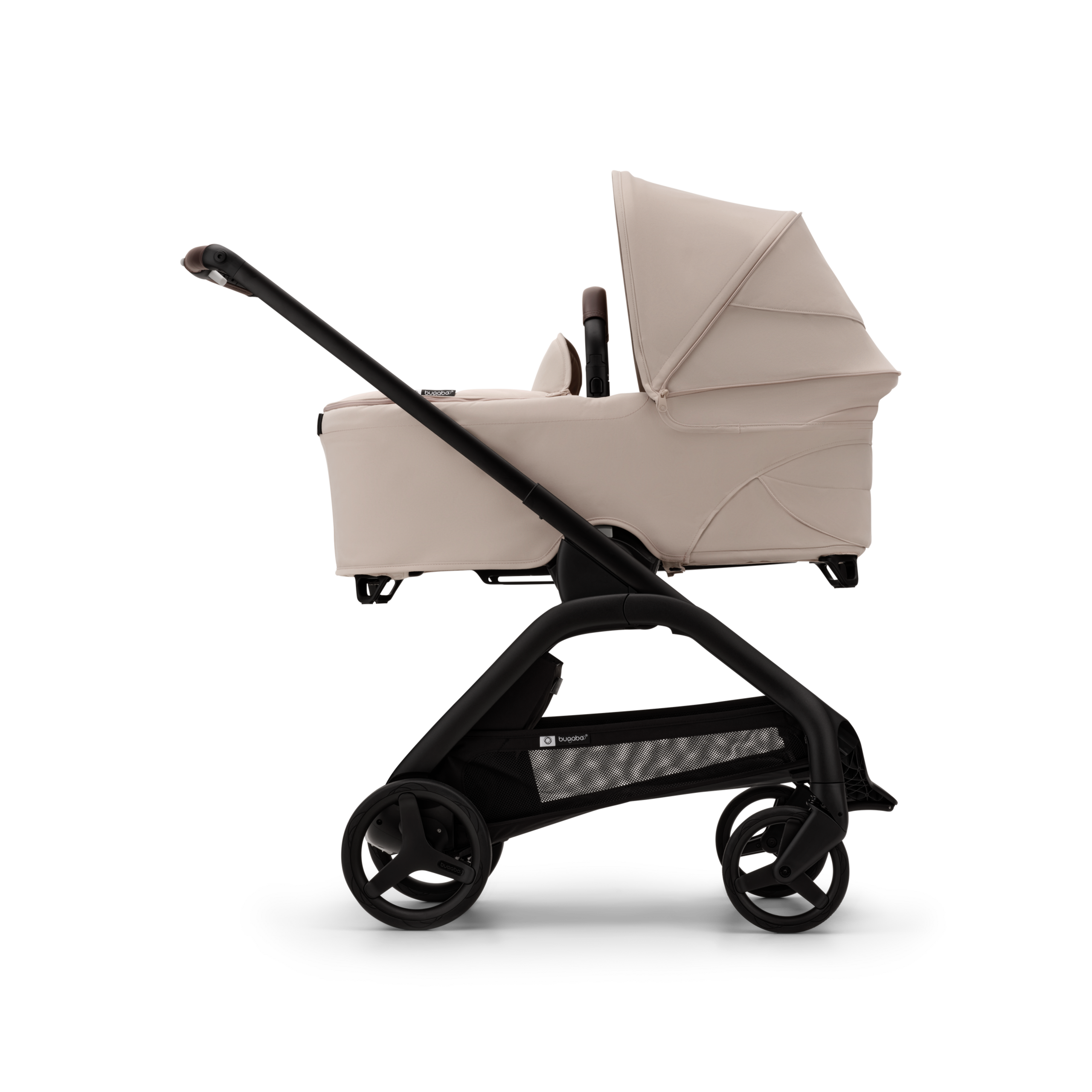 Bugaboo Dragonfly 2-in-1 pushchair black base, desert taupe fabrics, desert taupe sun canopy - Thumbnail Slide 3 of 15