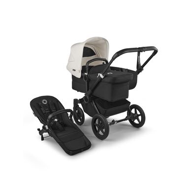 Bugaboo Donkey 5 Mono 2-in-1 stroller black base, midnight black fabrics, misty white sun canopy