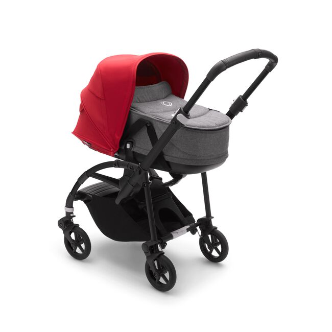 Bugaboo Bee 6 bassinet and seat stroller red sun canopy, grey mélange fabrics, black base - Main Image Slide 1 of 6