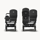 PP Bugaboo Donkey 5 Mono bassinet and seat stroller black base, midnight black fabrics, misty white sun canopy