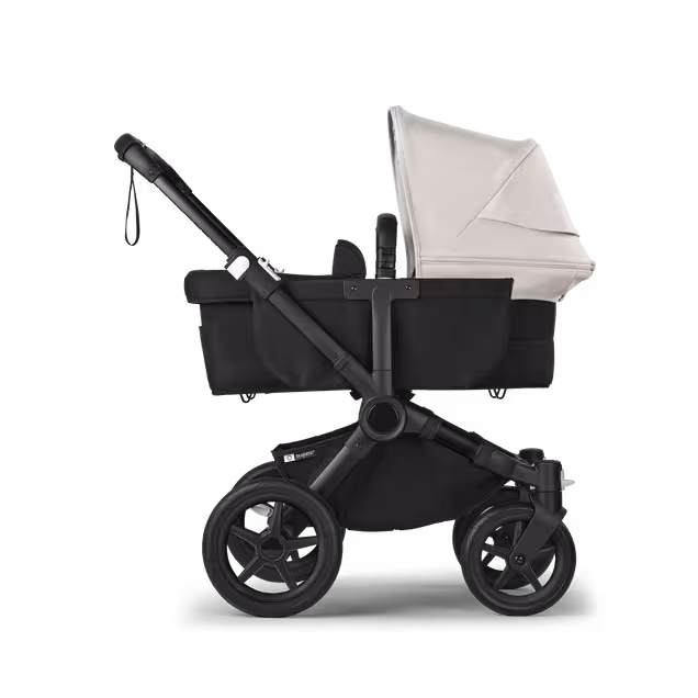 PP Bugaboo Donkey 5 Mono bassinet and seat stroller black base, midnight black fabrics, misty white sun canopy - Main Image Slide 3 of 11
